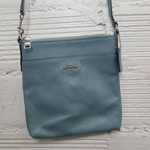 Coach Handbags - Coach Cross Grain Leather Blue Crossbody Purse